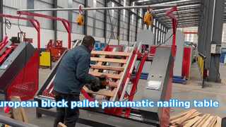 European block pallet pneumatic nailing table