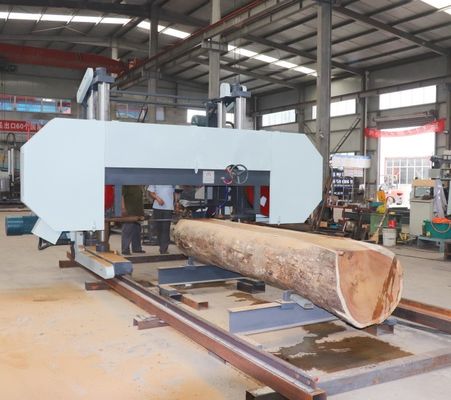 Double Column Horizontal Wood Band Sawing Machine MJ2500 Heavy Duty Bandsaw Mill