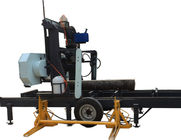 MJ1000D horizontal diesel log portable band sawmill for log with mobile trailer