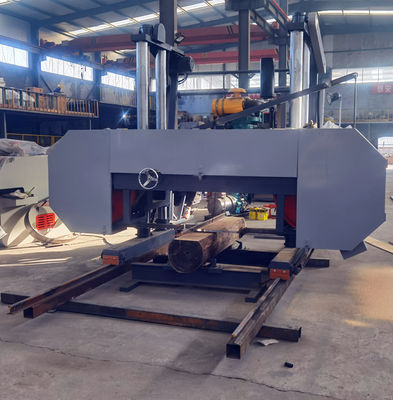 80HP Diesel Engine Powered Heavy Duty Horizontal Band Sawmill For Wood Processing
