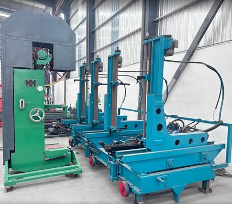 Electric Vertical Band Sawmill Wood Cutting Machine MJ3310 Hydraulic Log Turner 1060mm Wheel Automatic Carriage