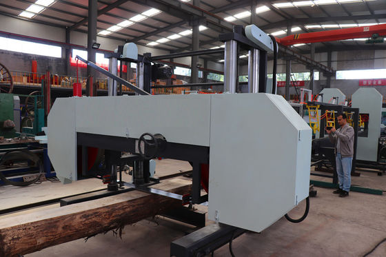 PLC Automatic Setworks Heavy Duty Sawmill Machine Wood Cutting