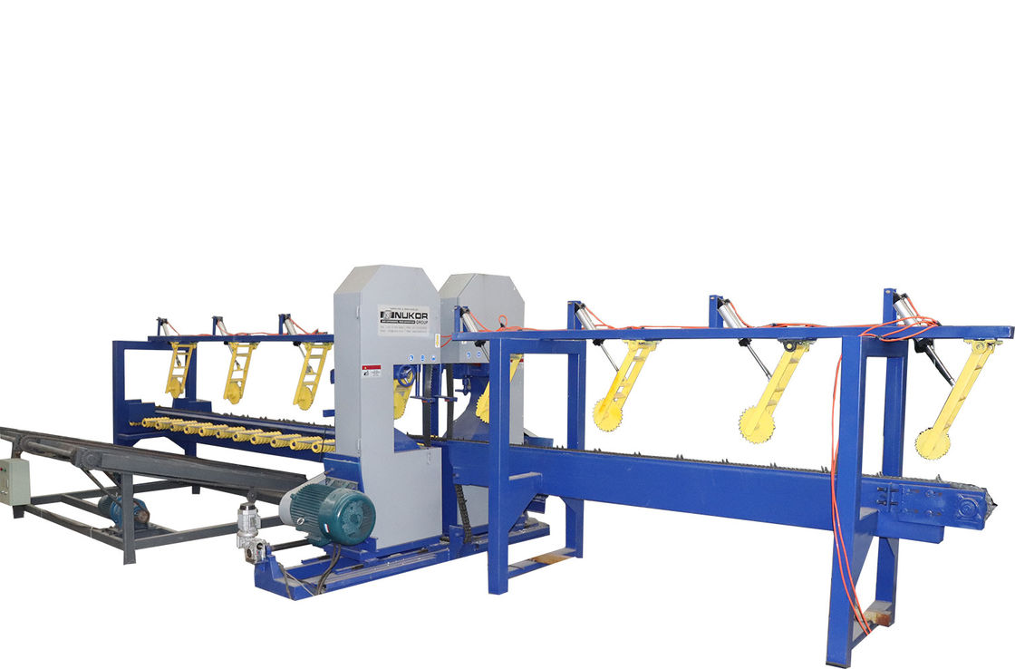 5.5kw Industrial Sawmill Equipment Twin Vertical Bandsaw Sawmill