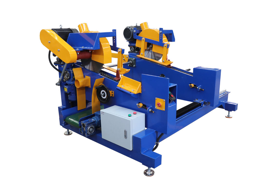 Professional Wood Pallet Making Machine Automatic Double End Trim Cross Cut Saw