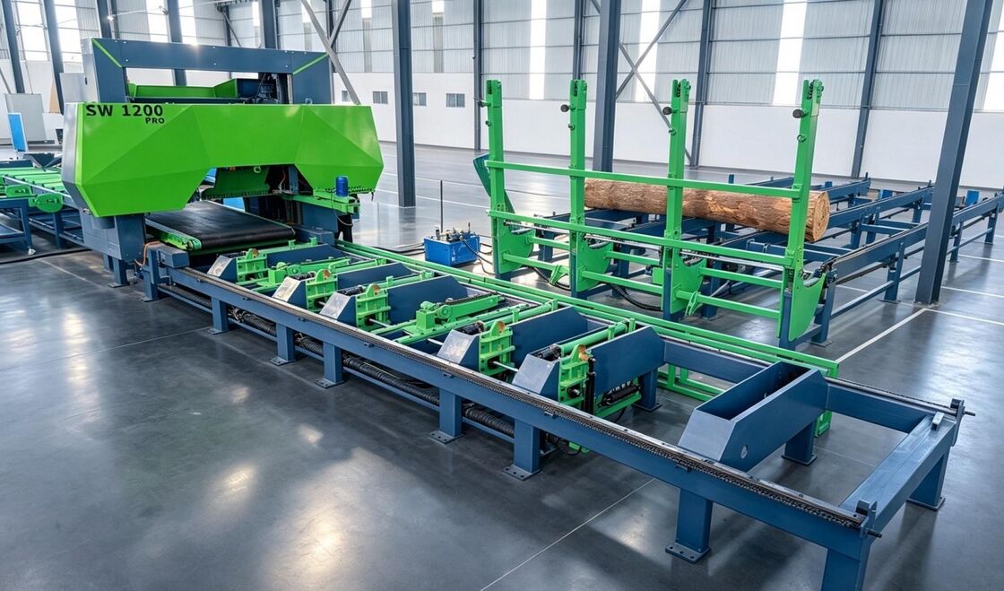 Automatic Sawing Line Horizontal Log Band Saw CNC Hydraulic Sawmill SW1200PRO