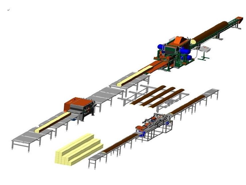 Full Automatic multiple blades rip sawmill Production Line for round logs sawing machines