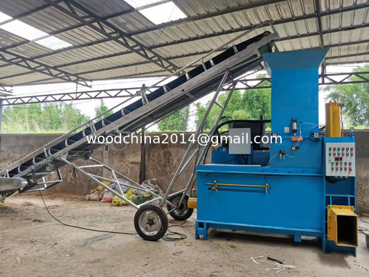 Druckmaschine für das Balen von Holzsägen, Schieberzeugermaschine