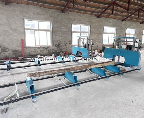 9 PS Benzinmotor Portable Horizontal Band Sawmill Diesel Mobilband Sawmill