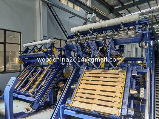 Automatische Palettenbaumaschine Euro Sägemehlblöcke Palettennagelmaschine EURO Holzpalettennagelmaschine
