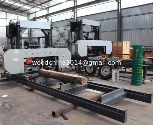 China Fabrik verkaufen Horizontale Holz tragbare Band Säge Sägemühle Bausteinsägemaschine