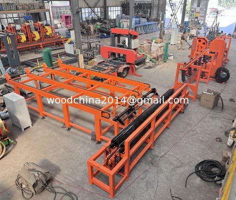 Automatisches Schneiden von kleinen Baumstämmen Säge Zwillingsbandsäge Industrieholzprozess Produktionslinie
