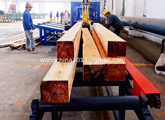 2 Köpfe Vertikalband Sägemühle Kleine Baumstämme Holzverarbeitungslinie mit Plattform