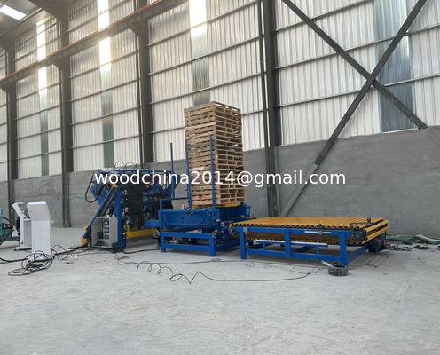 Holzpalettennagler Automatische Holzpalettennagelmaschine Produktionslinie mit Stapler