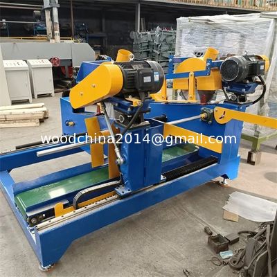 Professionelle Holzpalettenmaschine Automatische Doppelspitze Trimmen Kreuzschnitt Säge