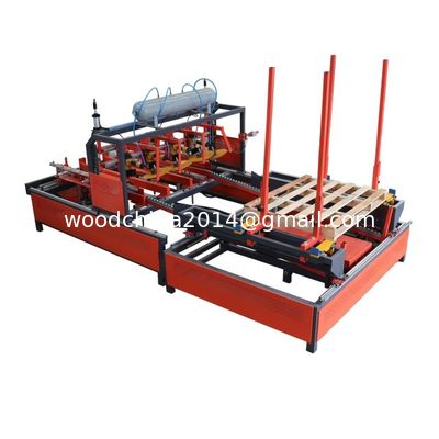 Halbautomatische horizontale Holzstringer-Palettenherstellmaschine Palettennagelmaschine