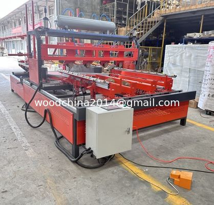 Halbautomatische horizontale Holzstringer-Palettenherstellmaschine Palettennagelmaschine