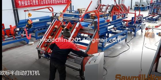 400 Paletten/Tag Palettenmontage-Maschine Euro Sägemehlblöcke Palettennagelmaschine
