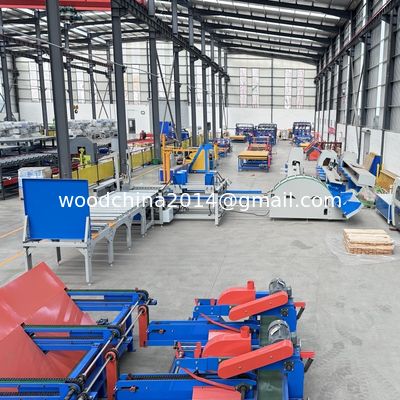 Holzplanken Holzstapelmaschine automatische Palettenholzplattenförderende Staplermaschine
