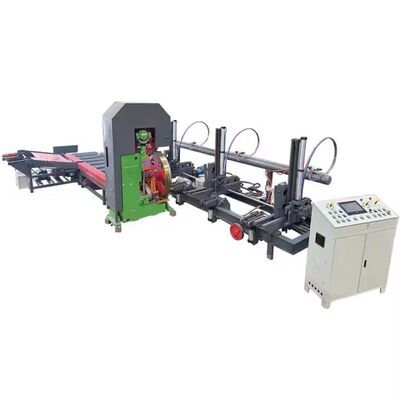 Vertical Band Saw Wood Cutting Machine MJ3210 Log Sawmill with Automatic Carriage 1060mm Wheel 30KW Motor